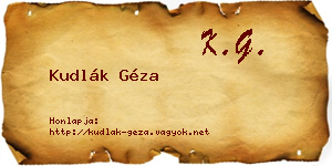 Kudlák Géza névjegykártya