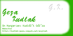 geza kudlak business card